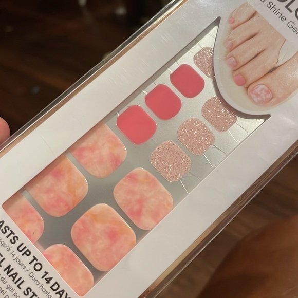 2/$20 PEDI gel nail wraps kit barbiecore pink sparkling sorbet sunrise dashing - Picture 5 of 6